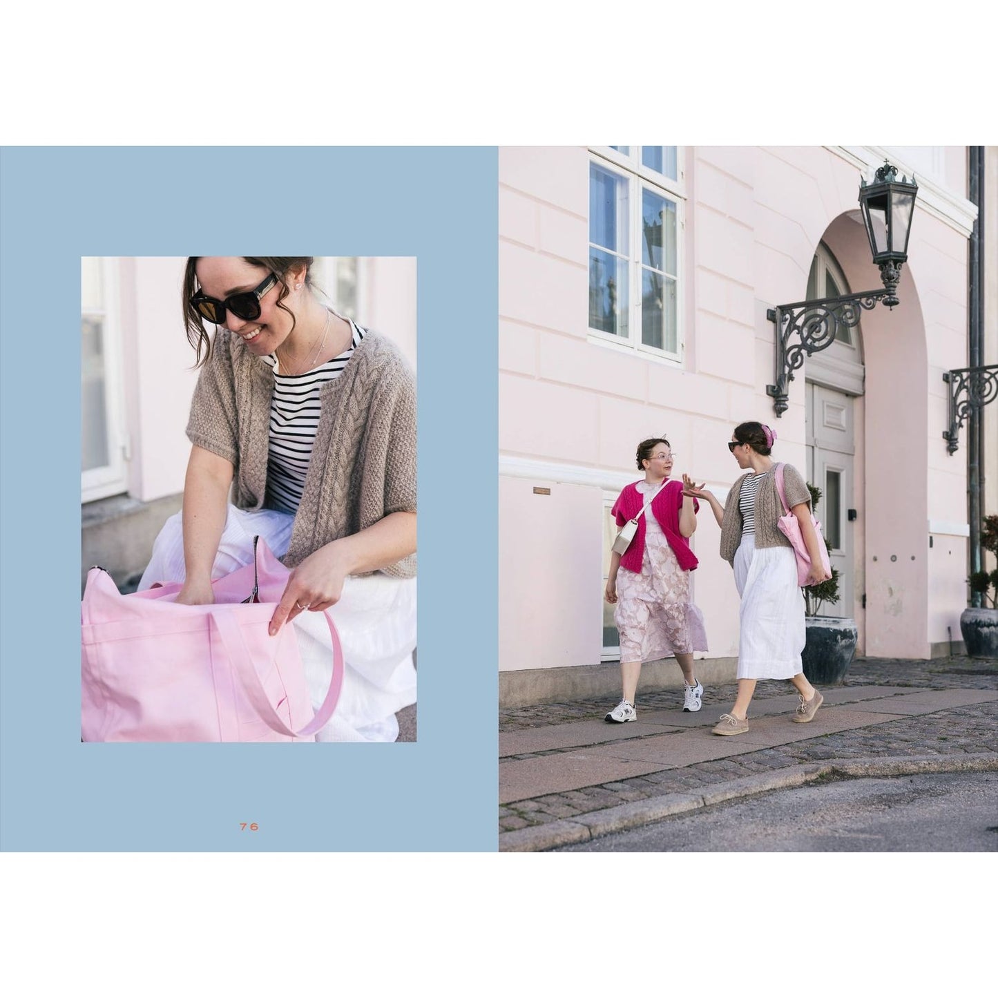 Cozy Colors Book featuring stylish women with tote bags in urban settings