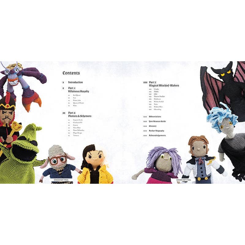 Disney the villains crochet pattern book featuring popular characters and intricate designs for enthusiasts