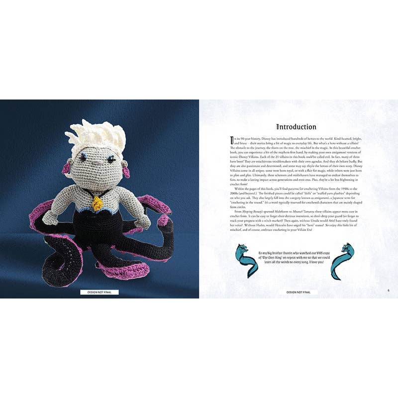 Crochet Ursula Doll from Disney the Villains Collection with purple tentacles and stylish details