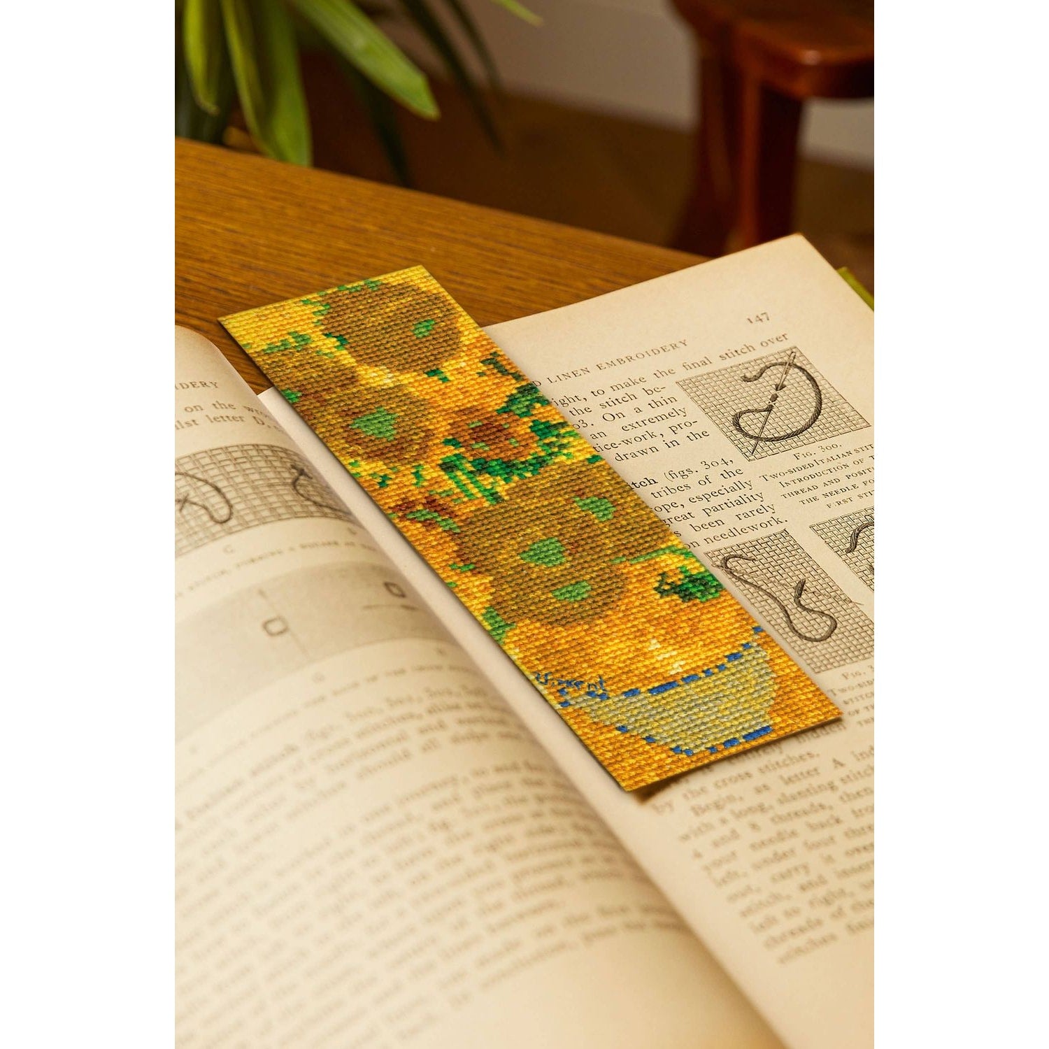 DMC Sunflowers Bookmark with Colorful Floral Design for Book Lovers