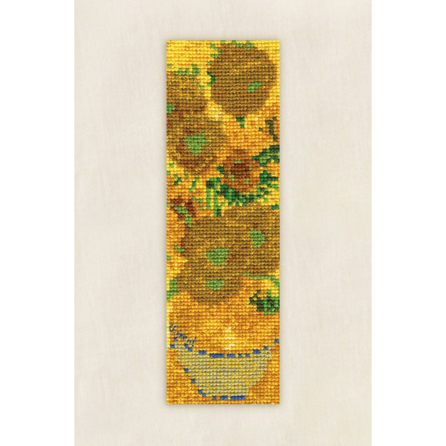DMC diamond painting kit featuring vibrant sunflowers in a decorative vase