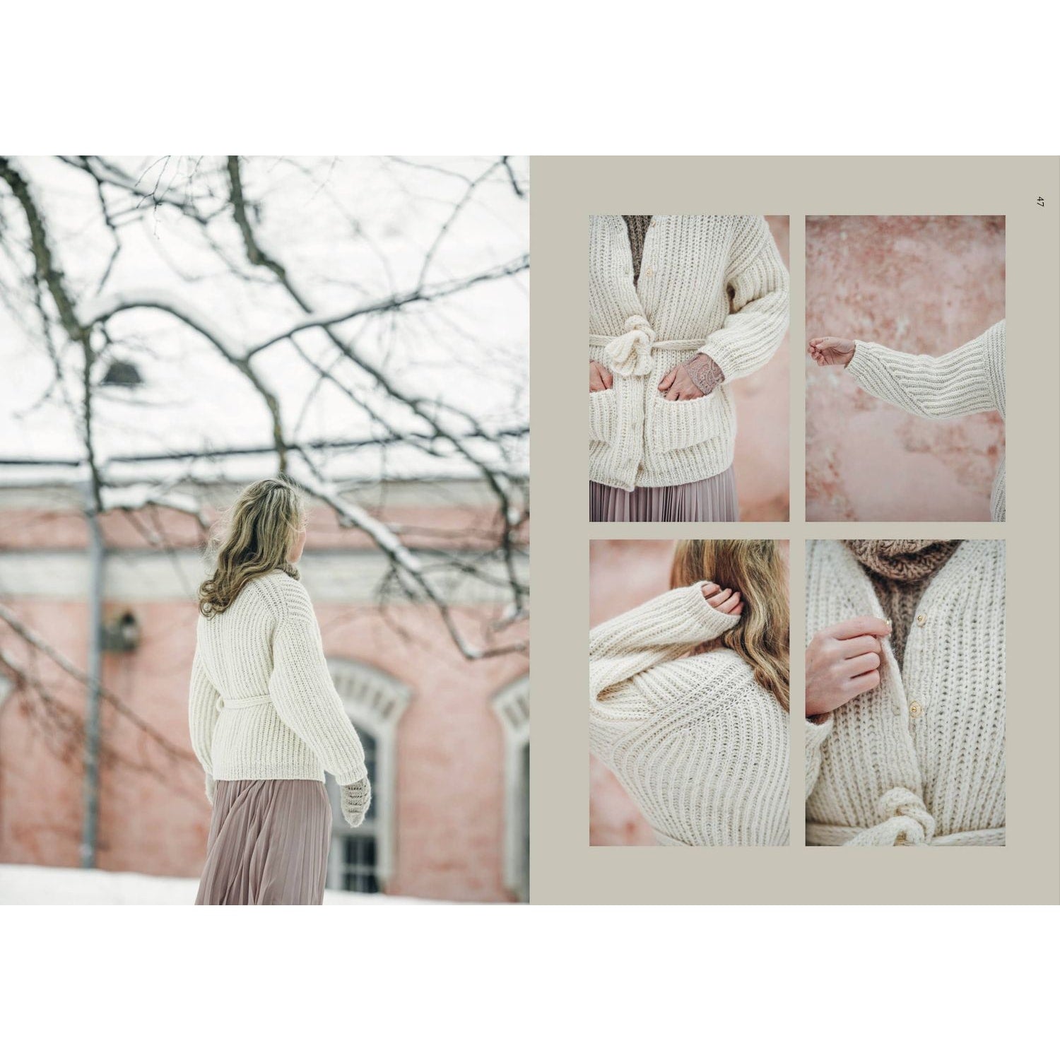 Cozy oversized knitwear cardigan tutorial with detailed visuals on how to knitwear patterns and techniques
