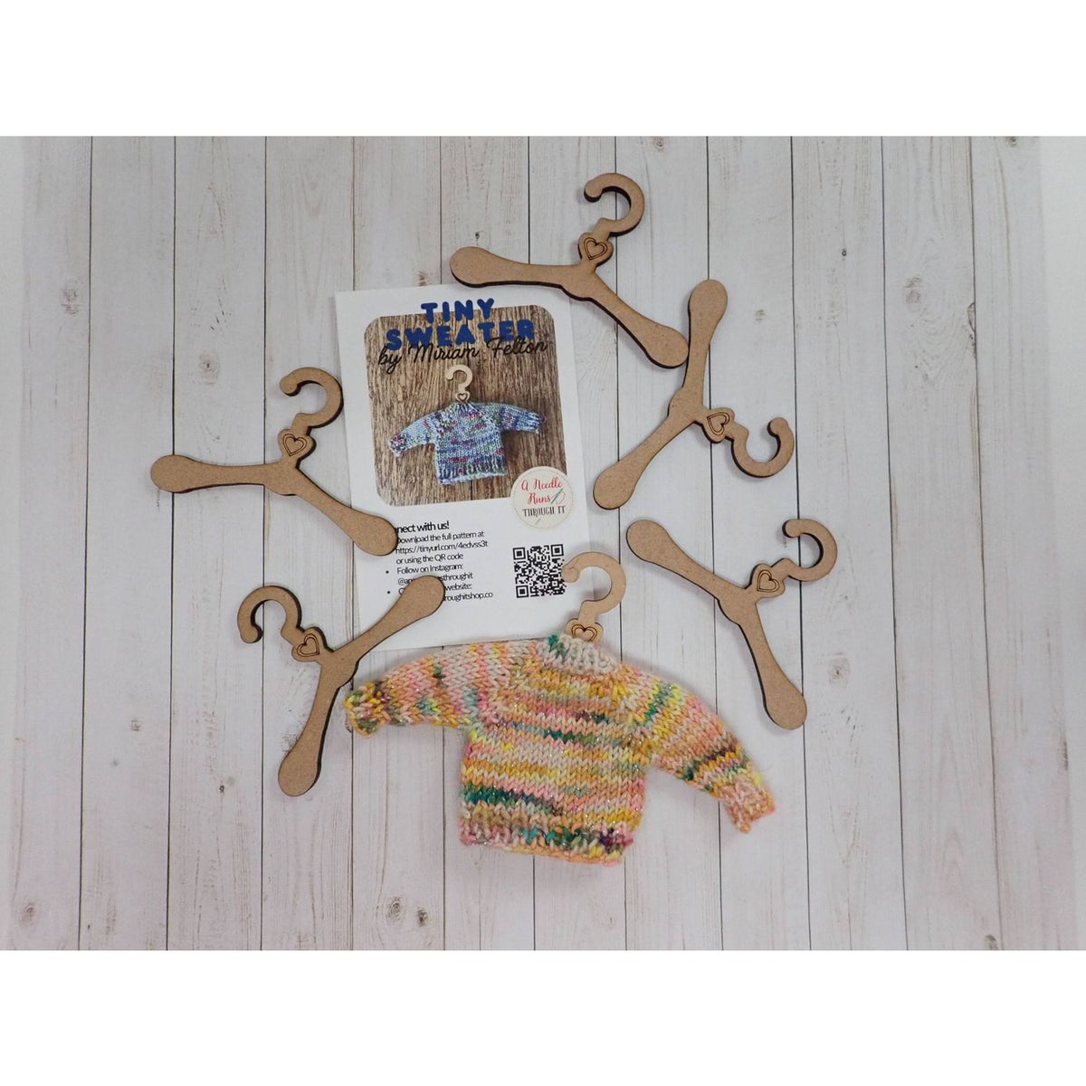 A Needle Runs Through It A Needle Runs Through It - Tiny Wood Sweater Hanger Kit — view 5 · knitting kit