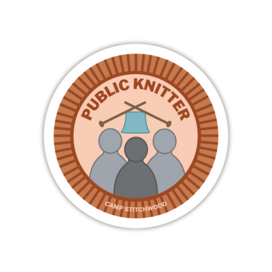 Camp Stitchwood - Public Knitter Badge Sticker
