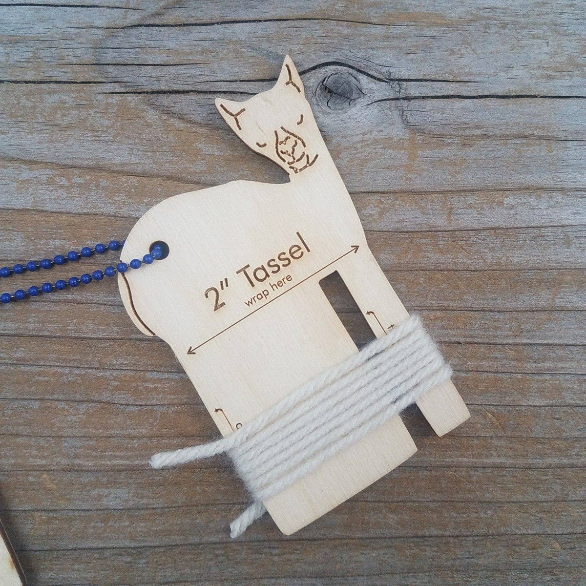 Katrinkles 2 inch Tassel Maker featuring an alpaca design for fiber art artists to create beautiful tassels