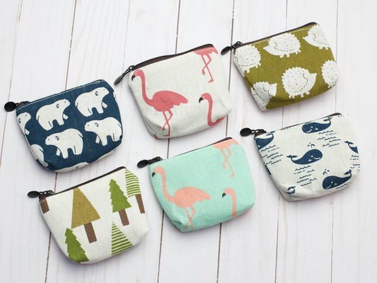 Fox & Pine Stitches fabric storage bag for yarn accessories with animal and nature prints