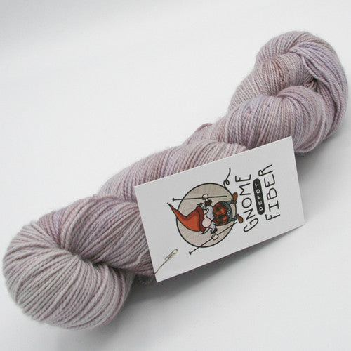 Gnome Depot Fiber DK weight yarn in soft lavender hue, perfect for cozy projects