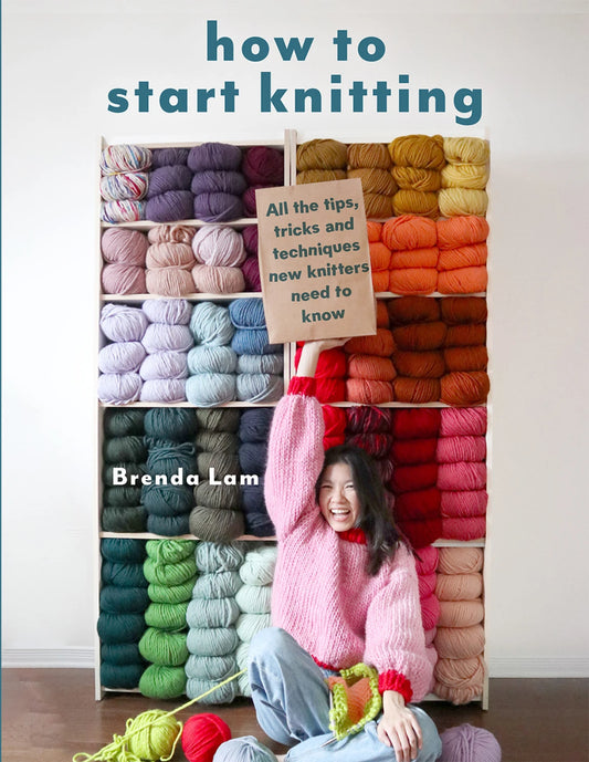 How to Start Knitting guide featuring tips and techniques for new knitters with vibrant yarn display