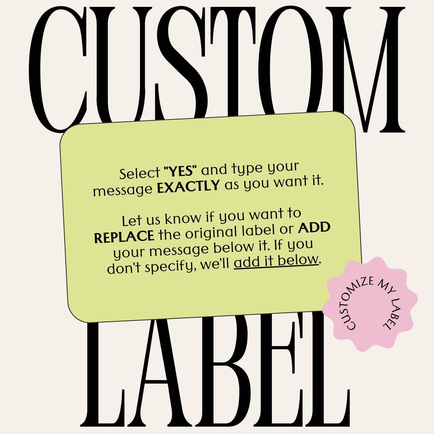 Customized candle label for knitting themed gift candle with options to add your personal message
