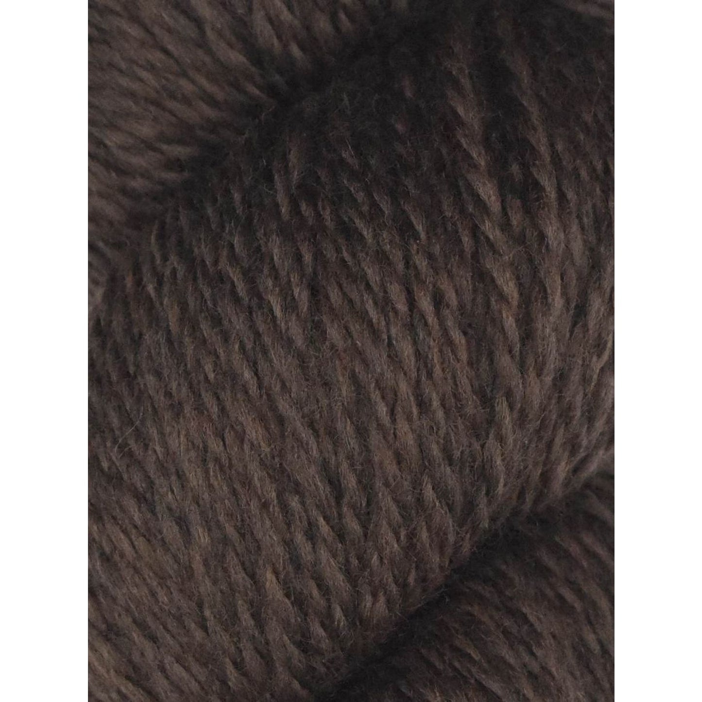 Knitting Fever close up of dark brown skein showing soft wool texture Juniper Moon Farm Rambouillet yarn