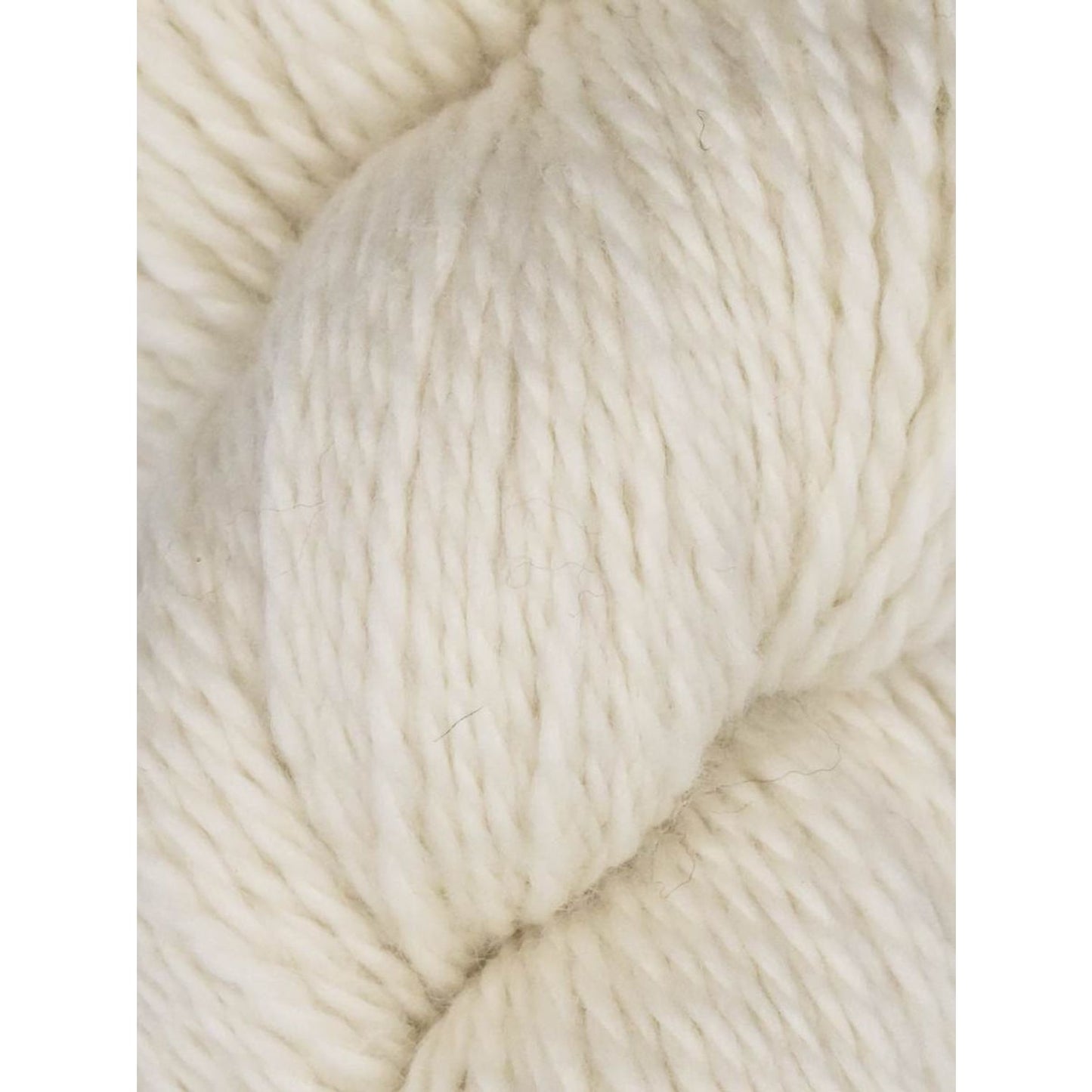 Knitting Fever Juniper Moon Farm Rambouillet yarn natural cream skein close up showing soft wool texture