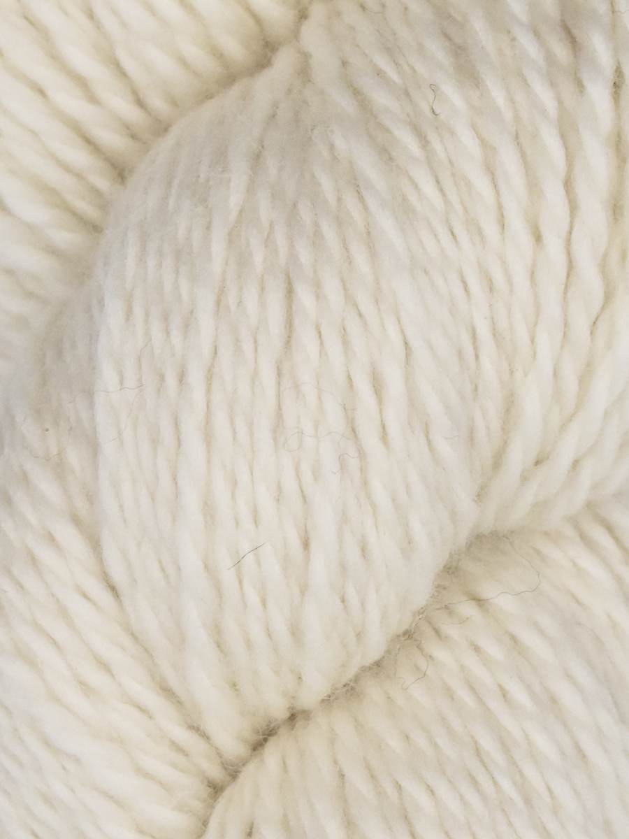 Knitting Fever Juniper Moon Farm Rambouillet yarn natural cream skein close up showing soft wool texture