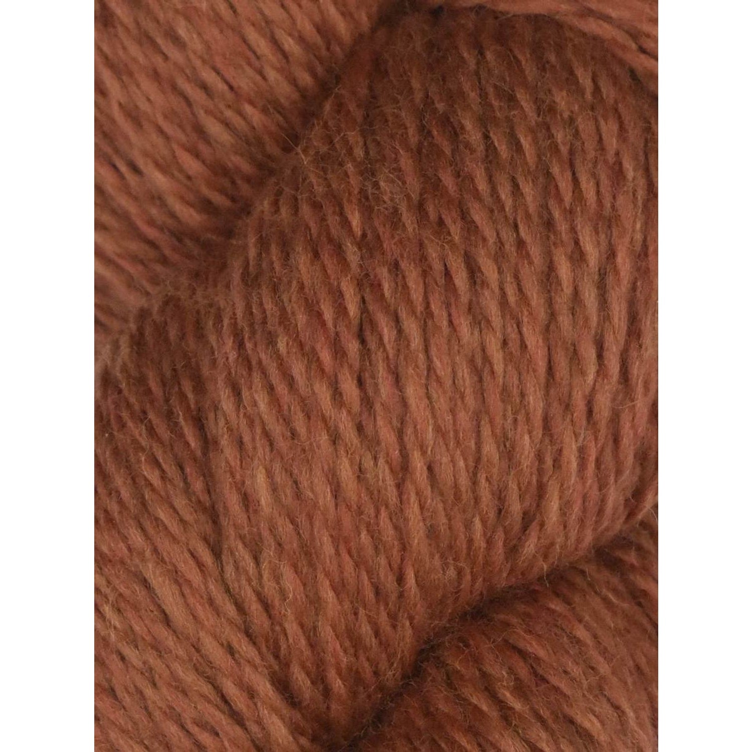 Knitting Fever Juniper Moon Farm Rambouillet yarn rust brown soft wool skein close up for knitting projects