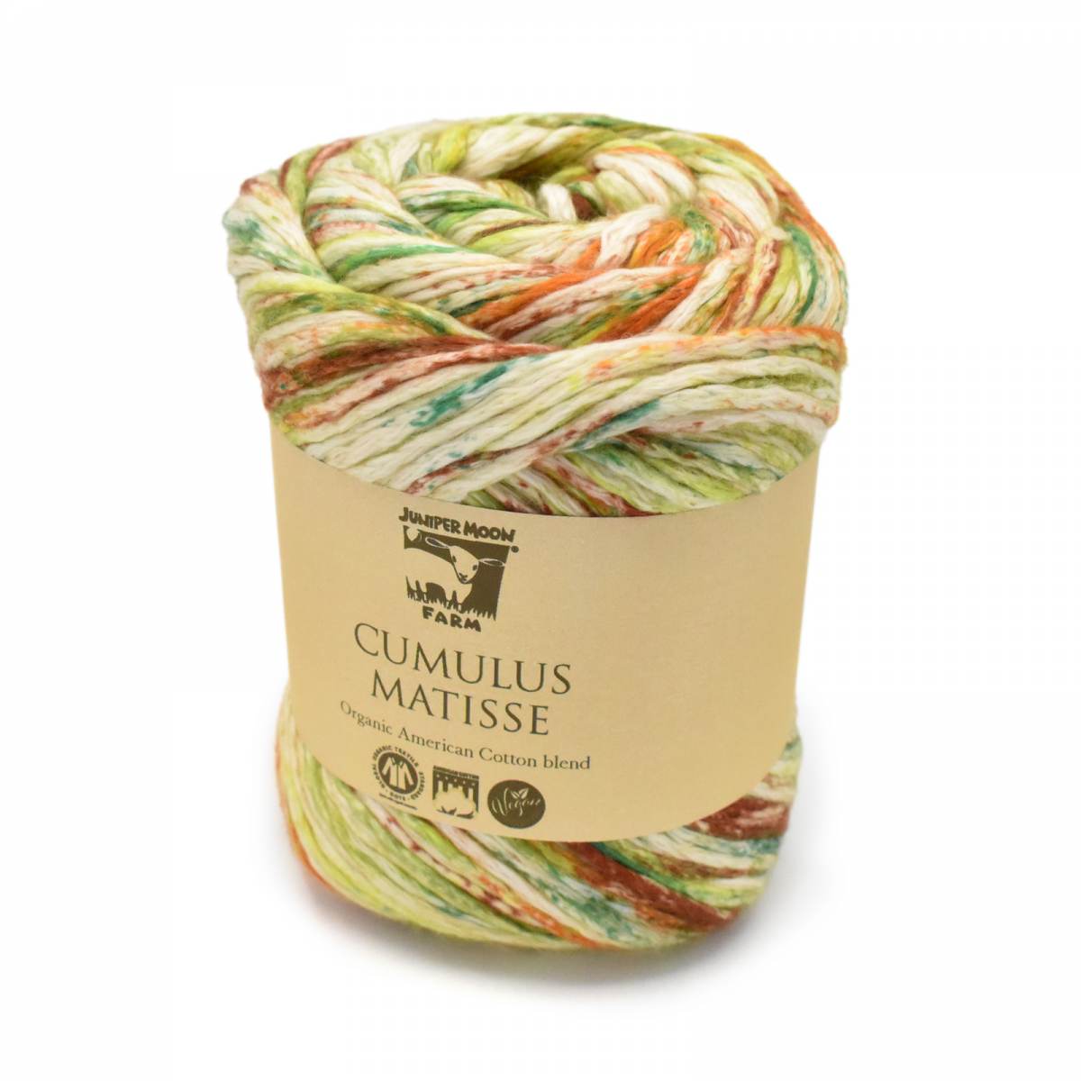 Cumulus Matisse Yarn by Knitting Fever in Moon Glow Juniper Tree colors, ideal for creative projects