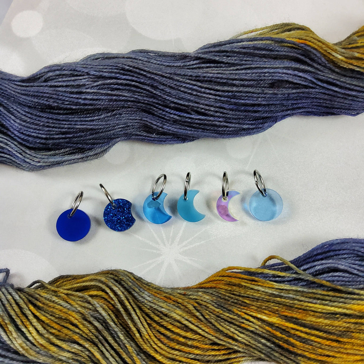 Katrinkles Moon Phase Progress Markers Set in Blue Tones for tracking current moon phases today