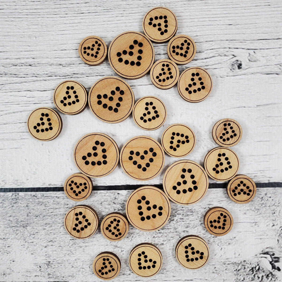 Katrinkles heart buttons in various sizes, perfect for crafting and sewing projects