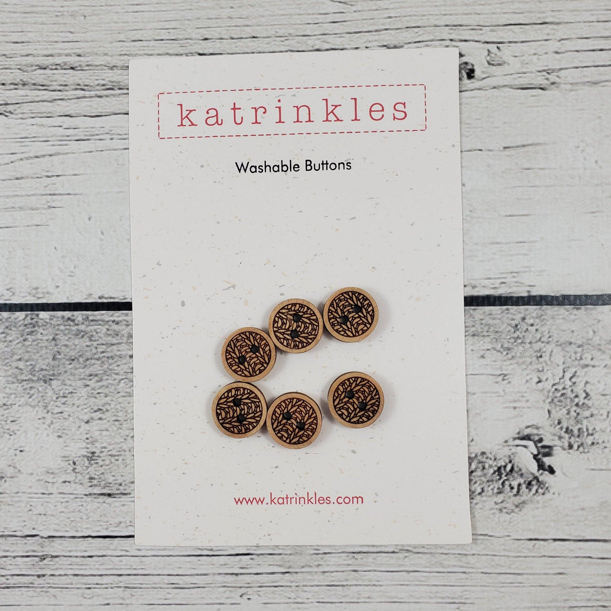 Katrinkles Washable Buttons Set of Six, Perfect Supplies for Knitting Projects