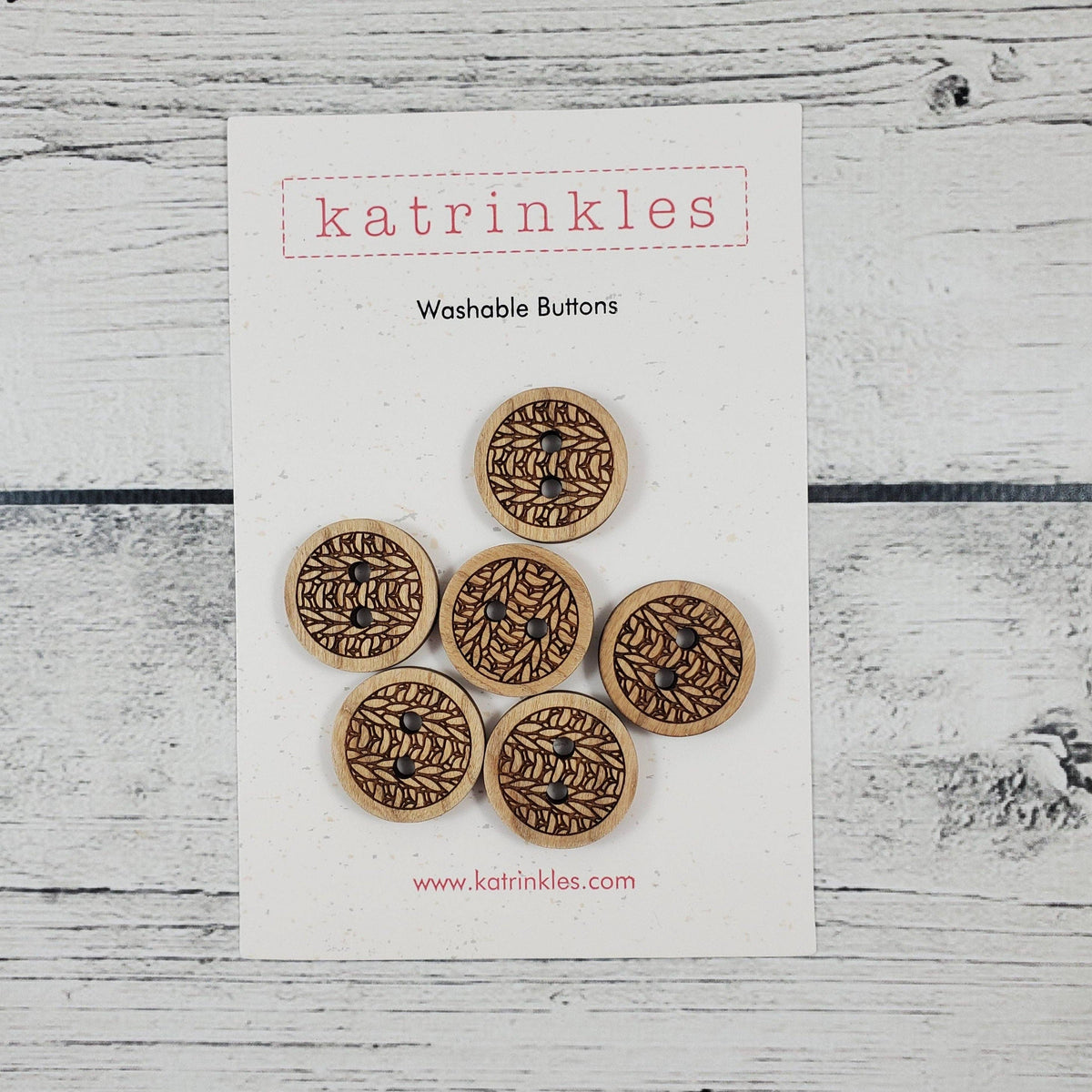 Katrinkles Washable Buttons Set with Leaf Design, perfect supplies for knitting projects