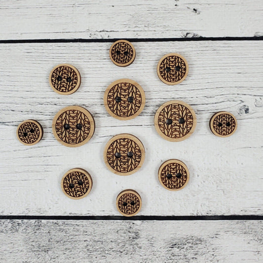 Katrinkles Wooden Buttons Set with Decorative Patterns, perfect supplies for knitting projects