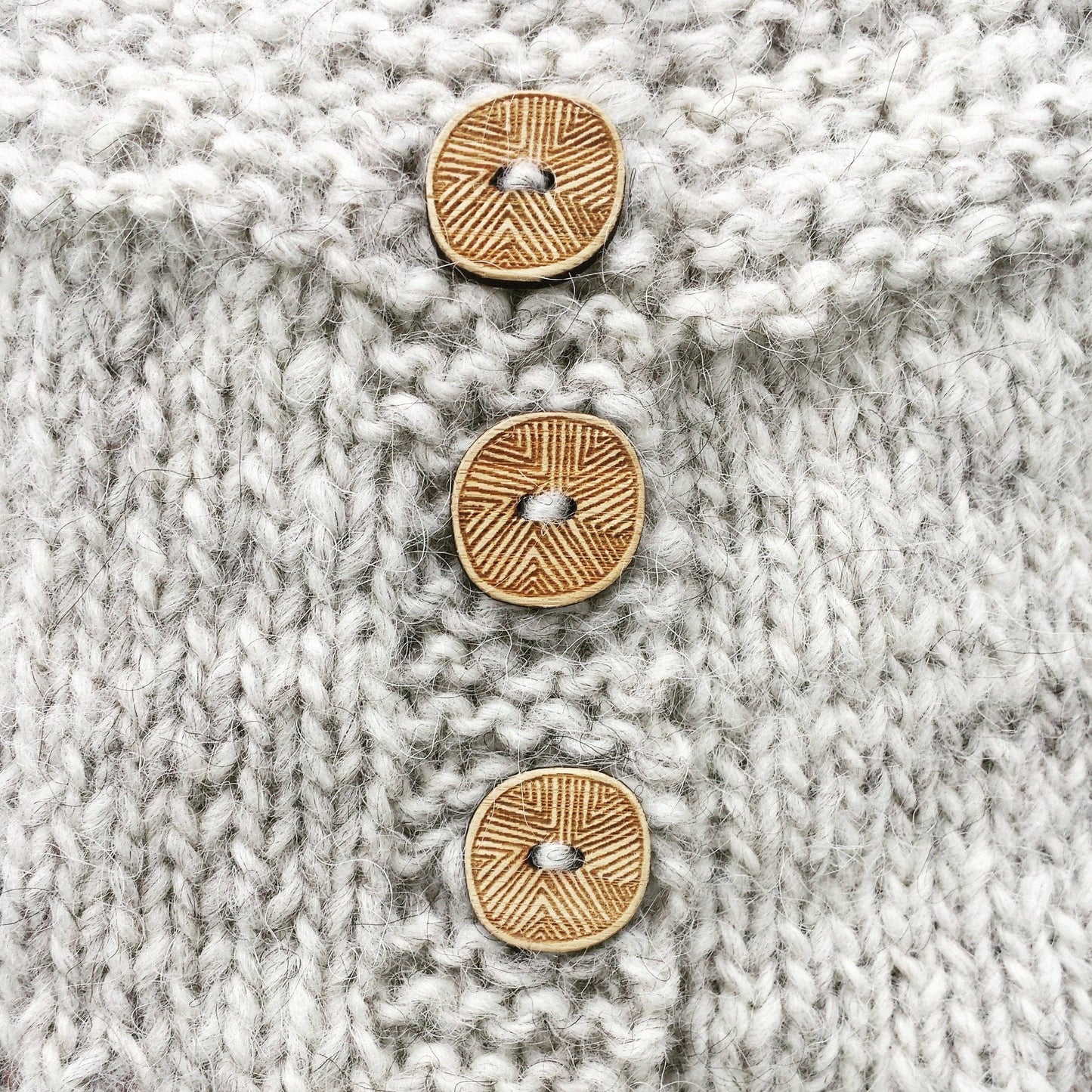 Katrinkles Wooden Knitting Buttons in Natural Finish for Handmade Garments