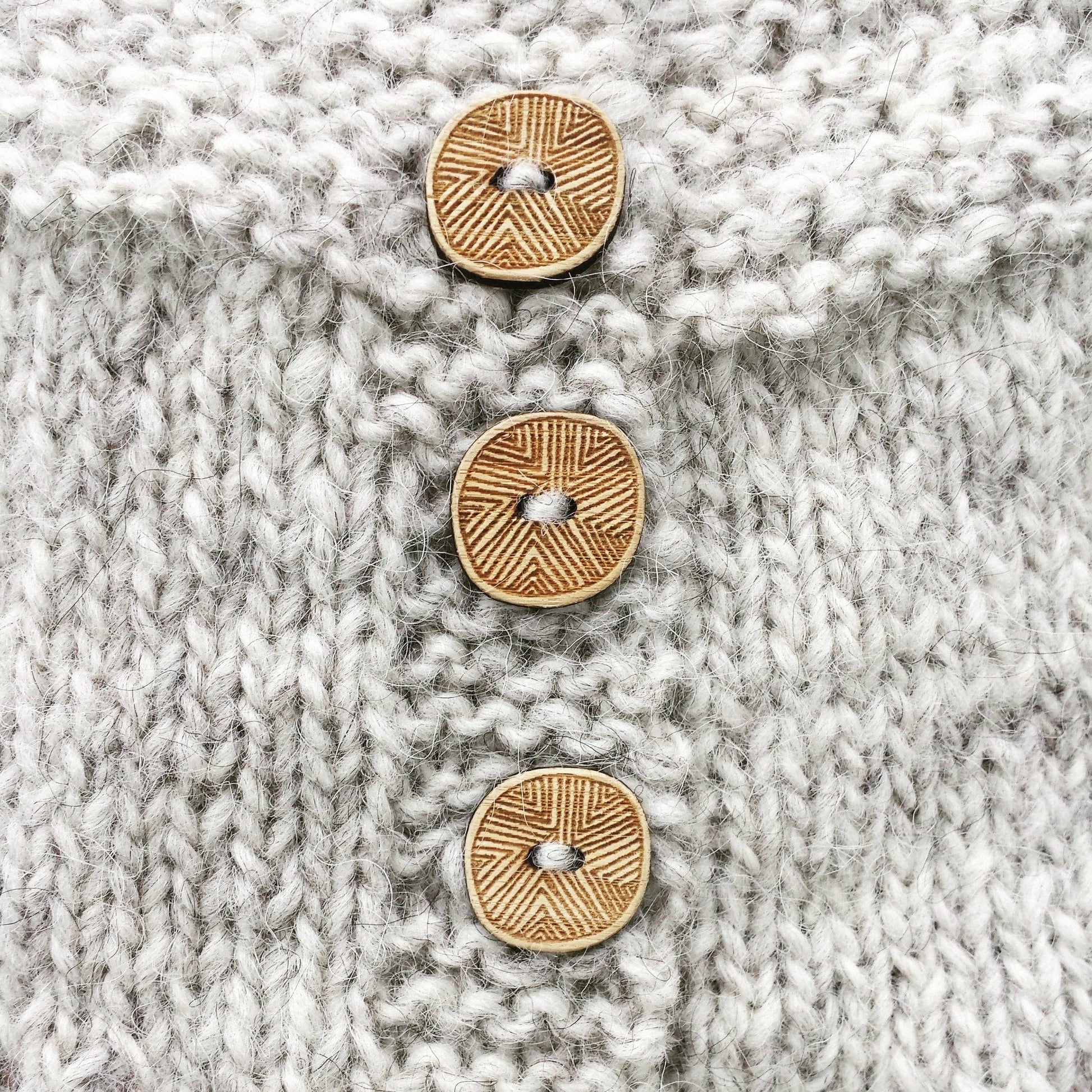 Katrinkles Wooden Knitting Buttons in Natural Finish for Handmade Garments