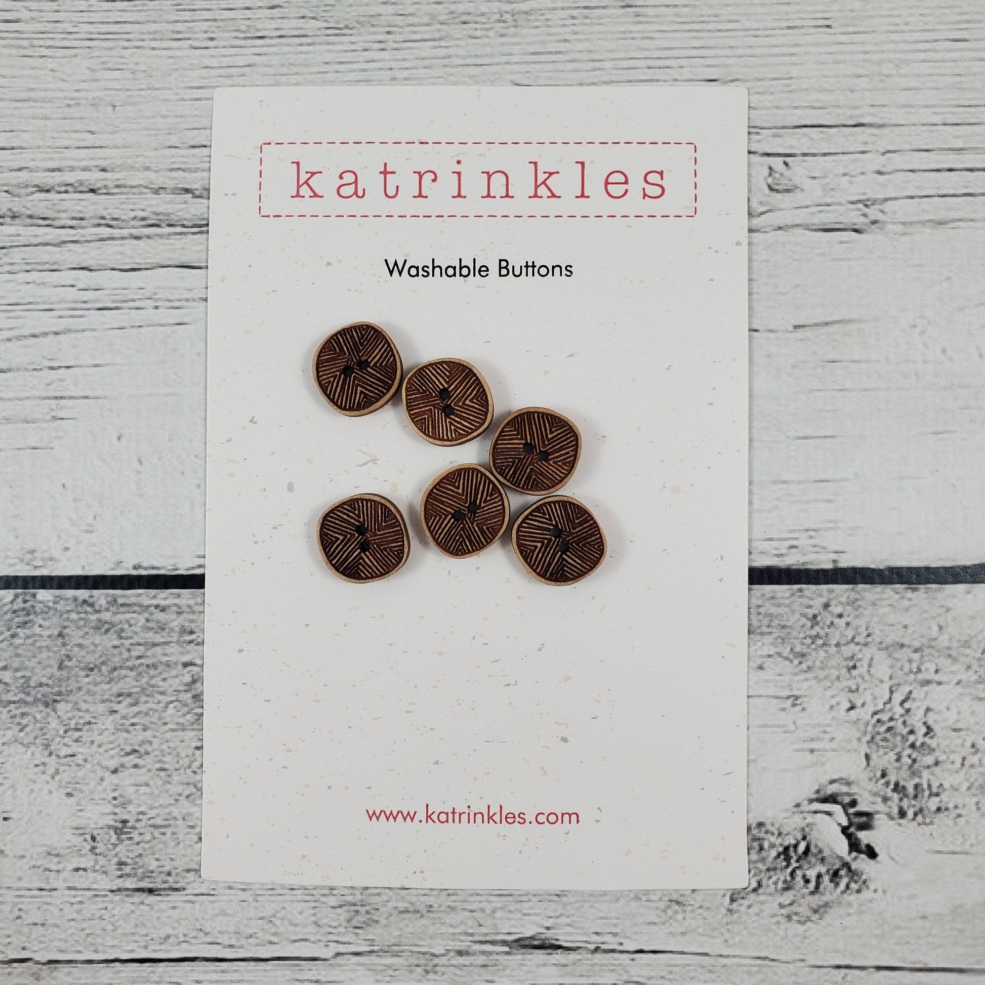 Katrinkles Washable Buttons in Brown with Textured Design for Crafts and Sewing Projects