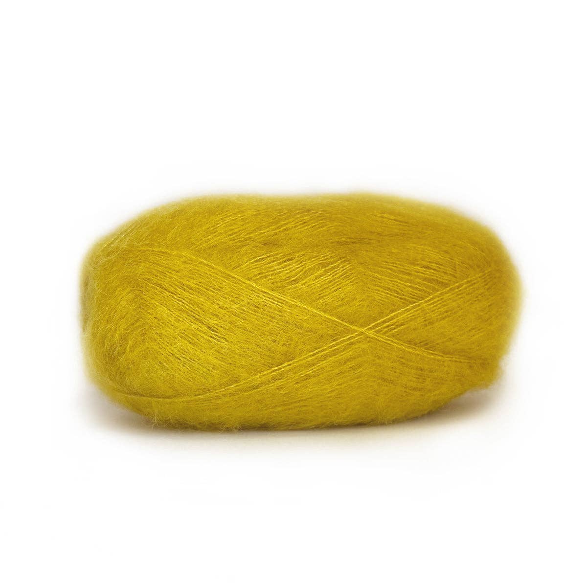 Kelbourne Woolens Harmony yarn in bright yellow, featuring soft and luxurious texture for various knitting projects