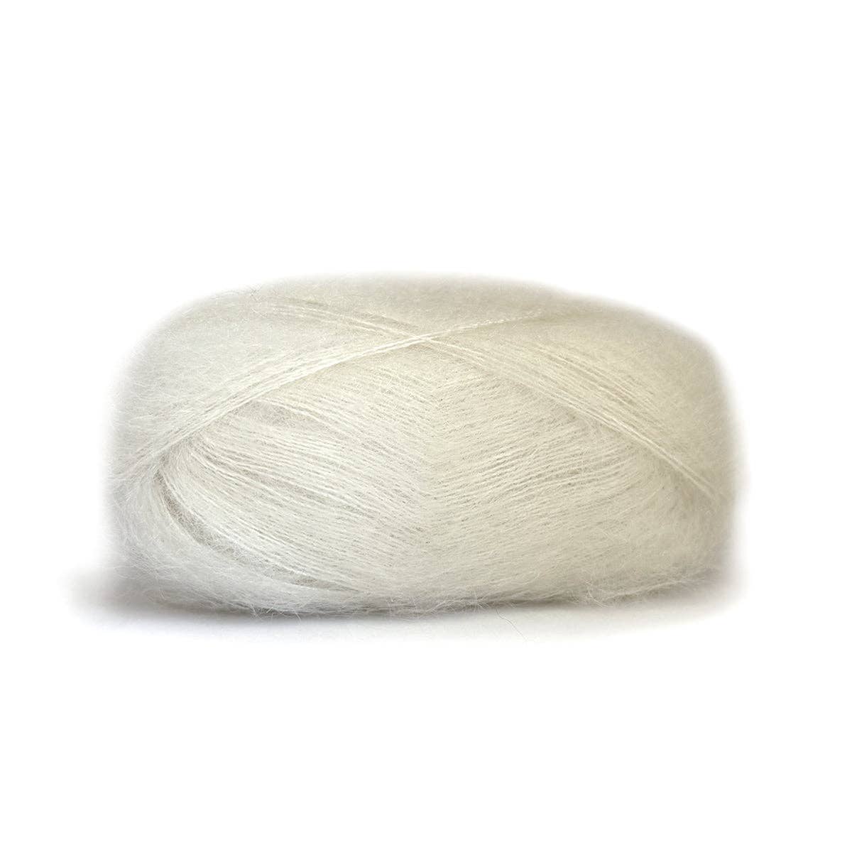 Kelbourne Woolens Harmony yarn in soft white for knitting and crocheting projects