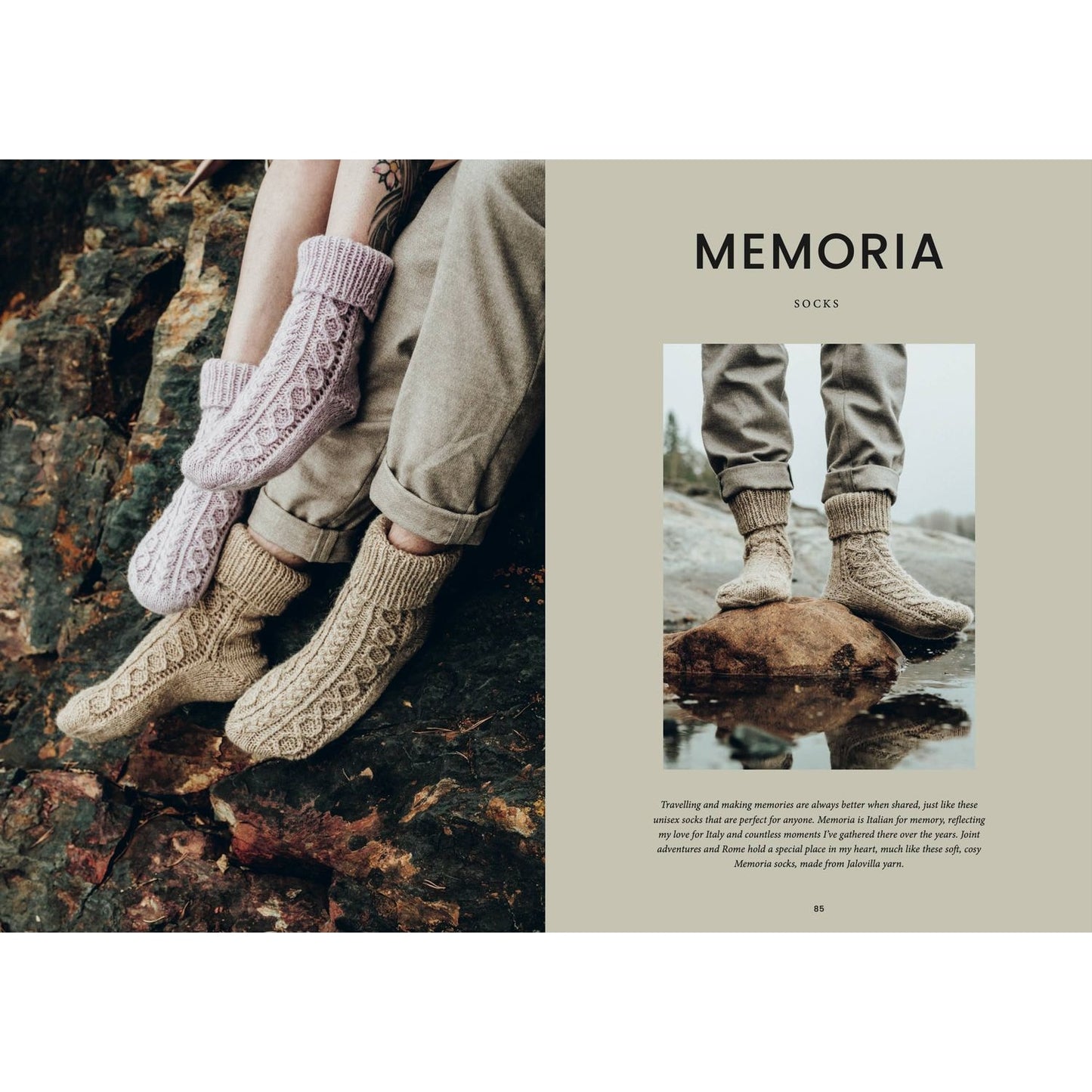 Knitting cable sweater socks in neutral tones, perfect for cozy winter wear and stylish comfort