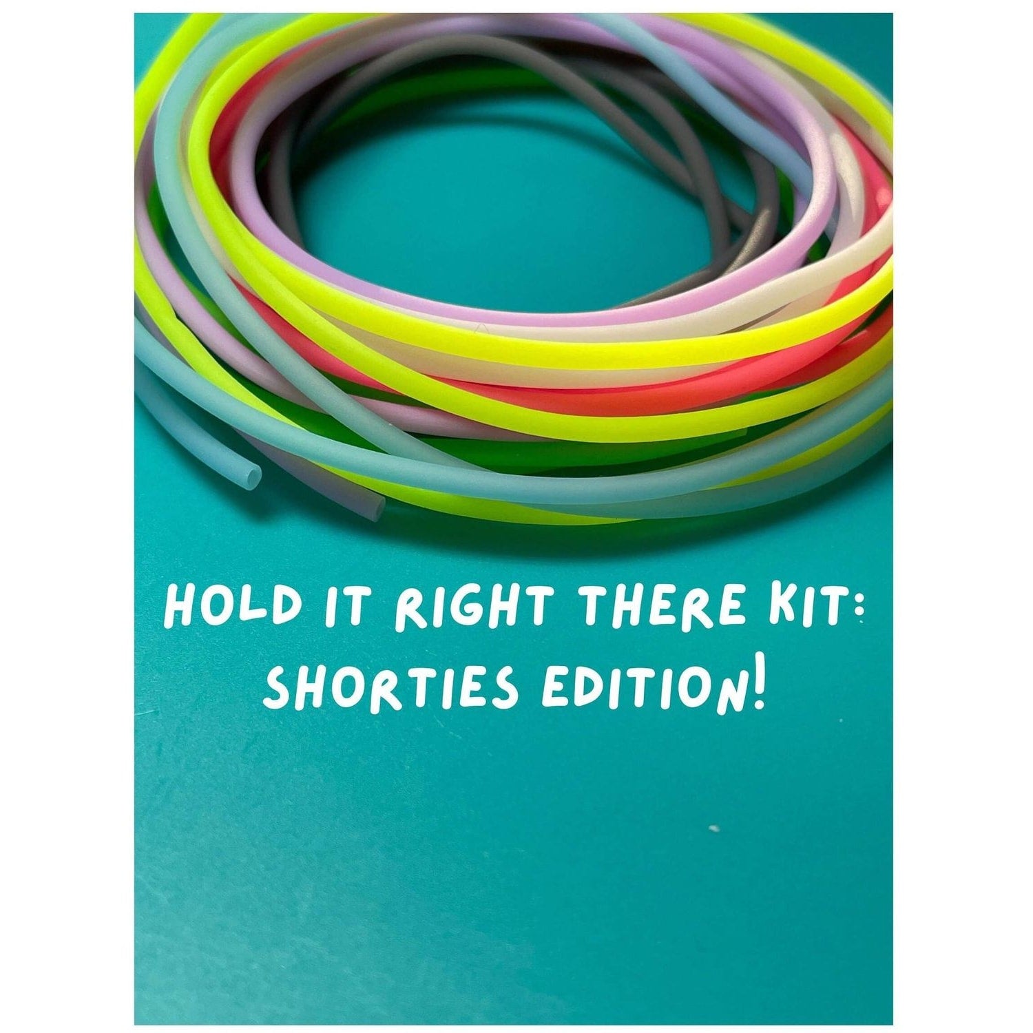 Colorful silicone tubing from the Hold It Right There Kit: Shorties Edition, ideal knitting tools