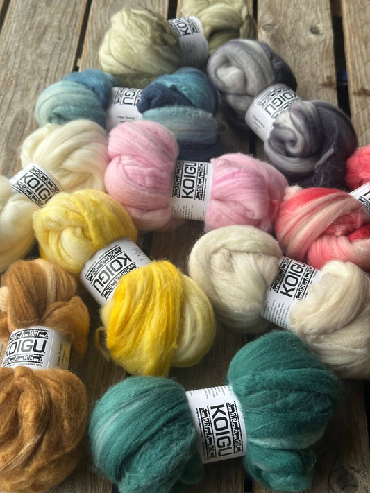 Koigu Wool Designs - Merino Fiber - 50g Roving Bundles