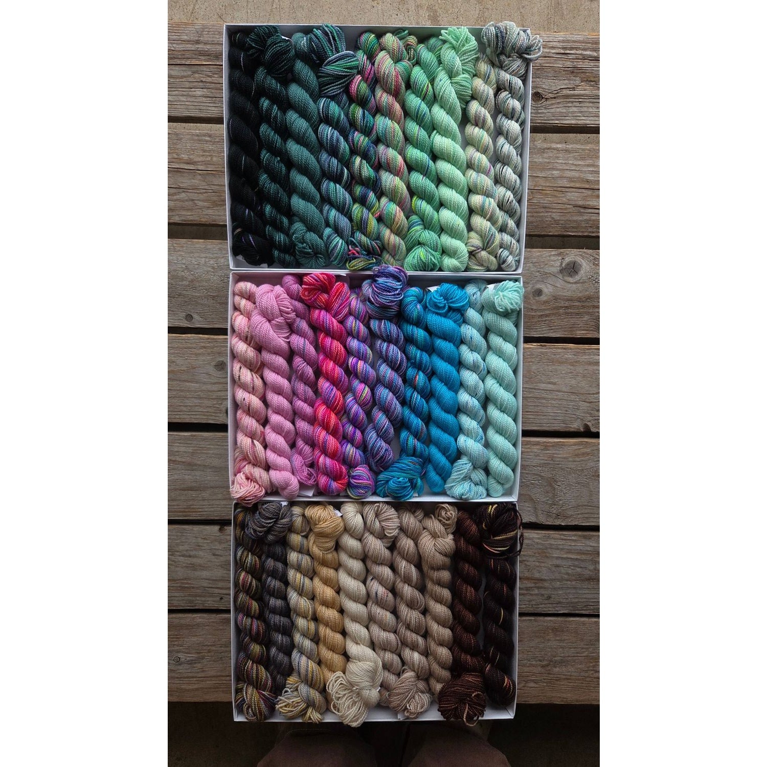 Koigu Wool Designs - Venation Shawl Kits - Pencil Boxes x Ambah LYS Day 2025