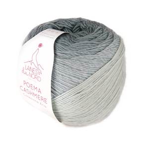 Knitting Fever Laines du Nord luxury yarn Poema Cashmere in soft gray gradient color
