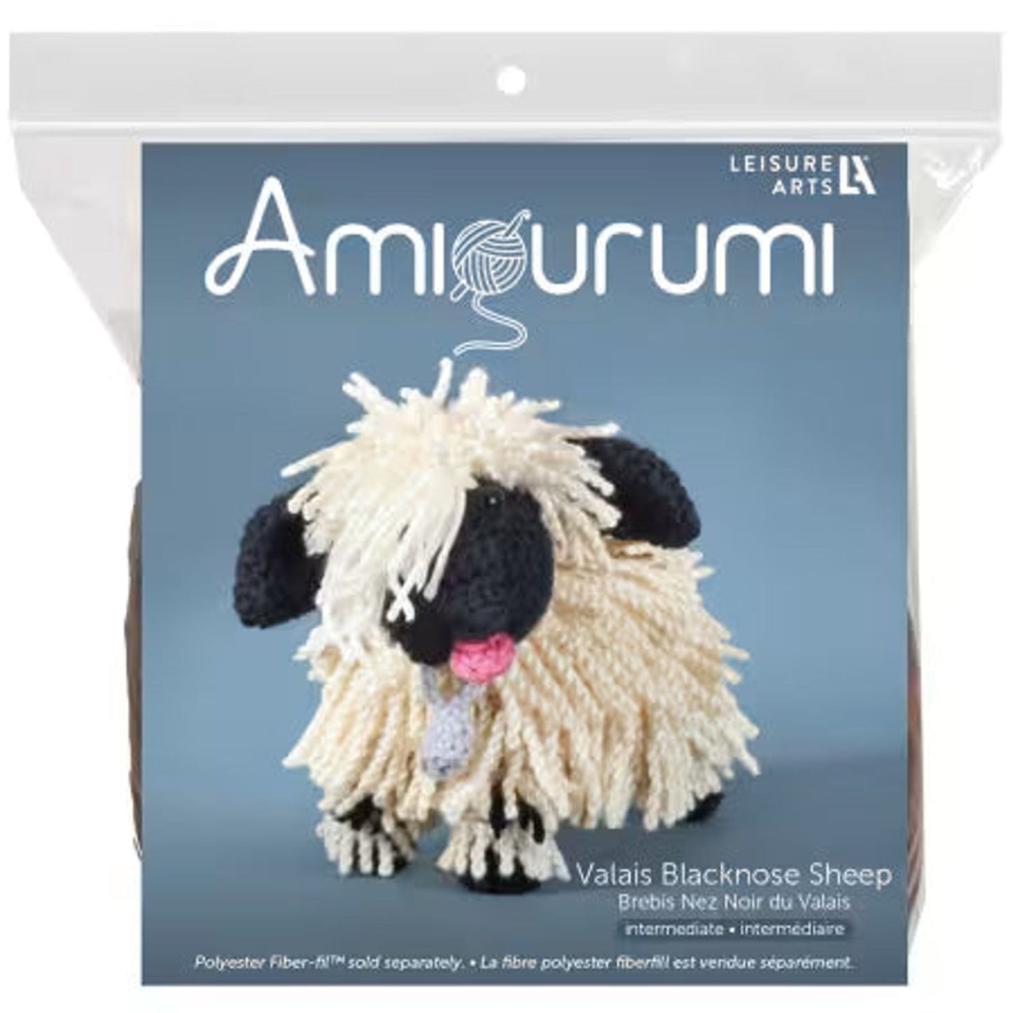 Leisure Arts amigurumi kit lamb for creating a Valais Blacknose Sheep with detailed yarn textures