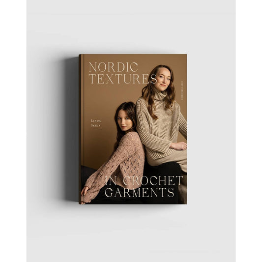 Nordic Textures Book Featuring Crochet Garments Patterns with Stylish Models in Knitwear