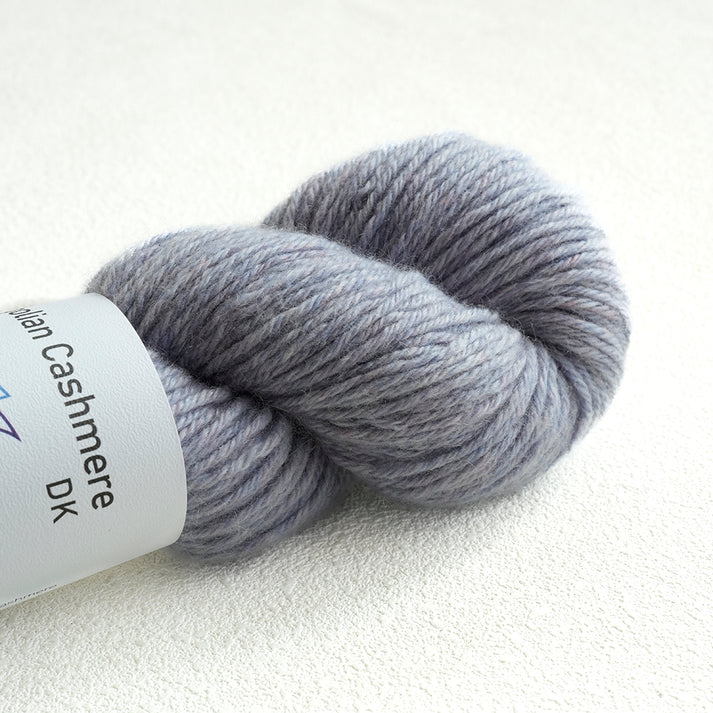 Lotus Yarns Italian Cashmere DK yarn in soft grey, perfect for cozy knitting projects