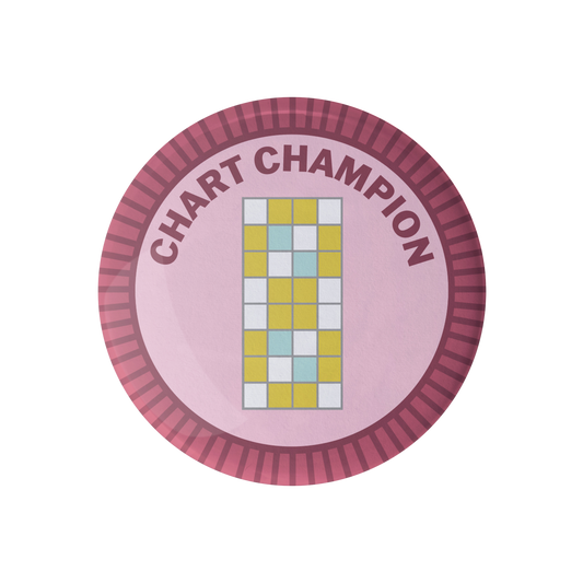 Camp Stitchwood Chart Champion Merit Badge required for eagle featuring colorful design