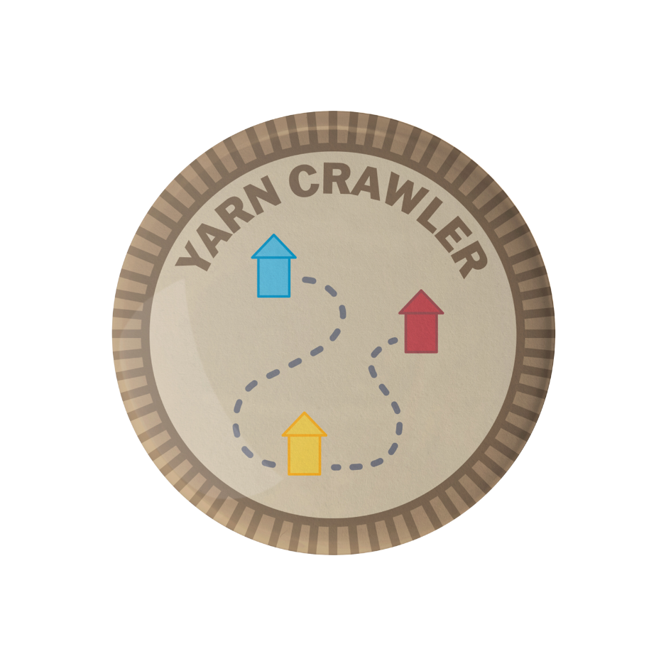 Yarn Crawler Game Board for Crafting Enthusiasts Featuring Colorful Route Markers and Fun Design