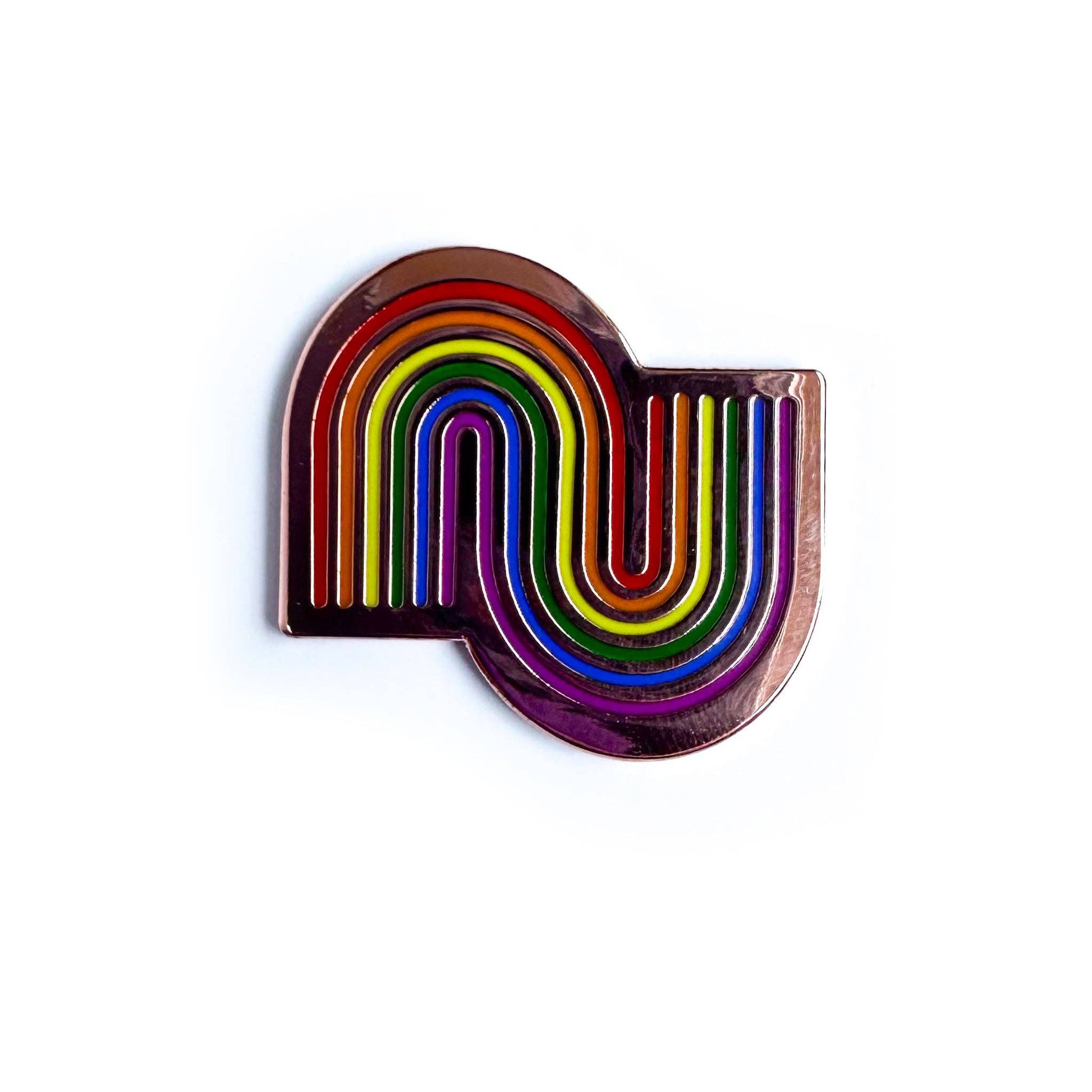 Colorful rainbow-shaped needle minder from Kitty With A Cupcake for easy needle management