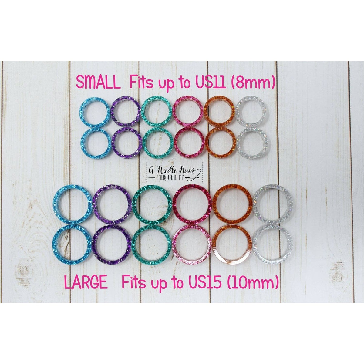 Colorful stitch markers for crocheting in small and large sizes for easy project management