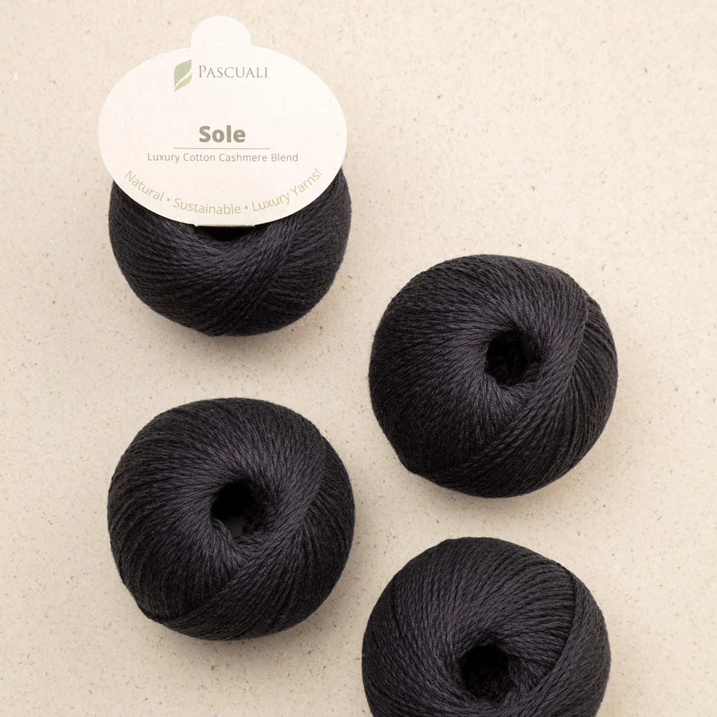 Pascuali Sole Systems Luxury Cotton Cashmere Blend Yarn in Dark Color for Knitting and Crochet Projects