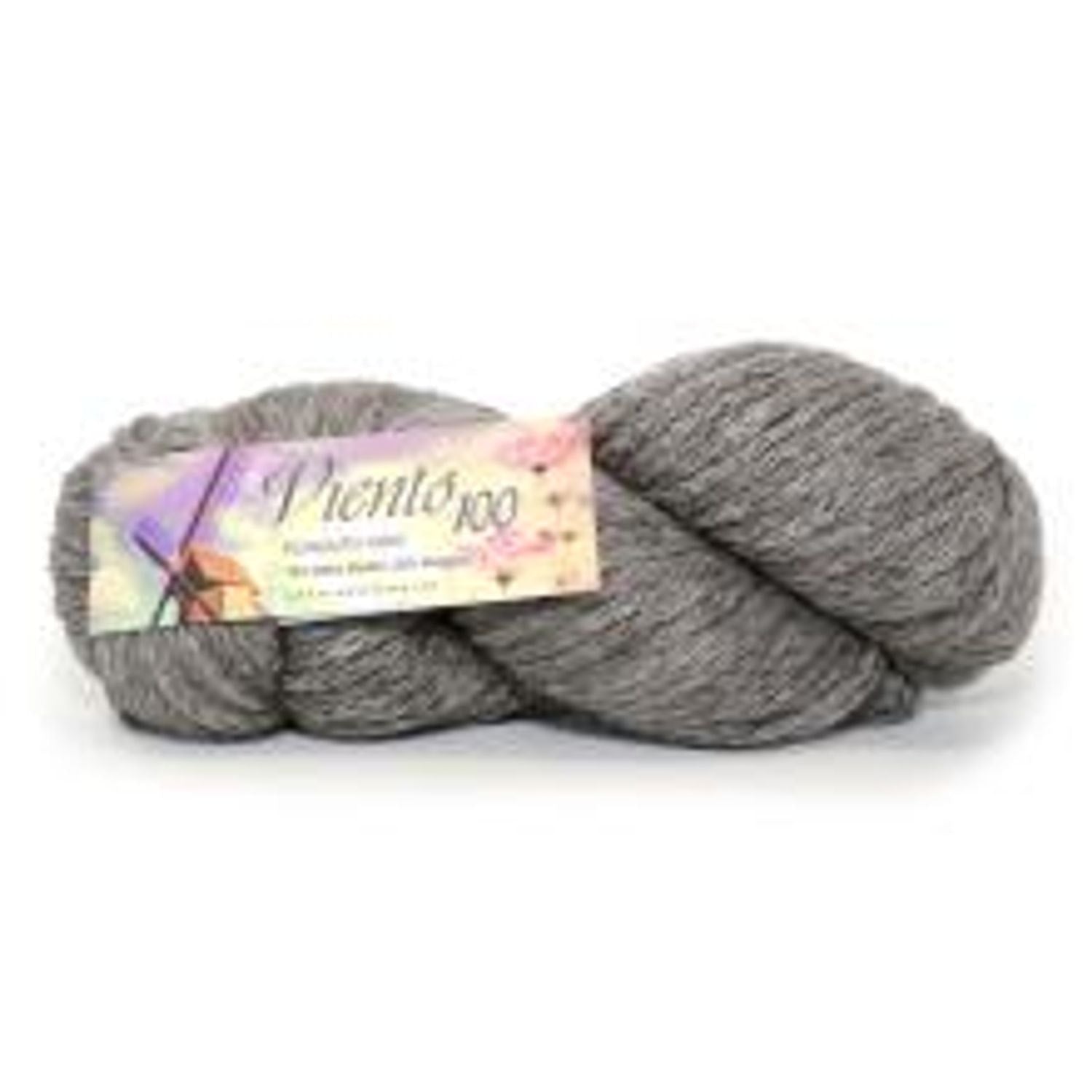Plymouth Yarn Viento 100 in gray, ideal for soft and cozy knit projects