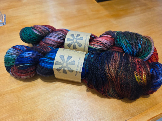 Sister Ananse Bird Collection Yarn - Hand-Dyed Wool Painted Bunting Fingering