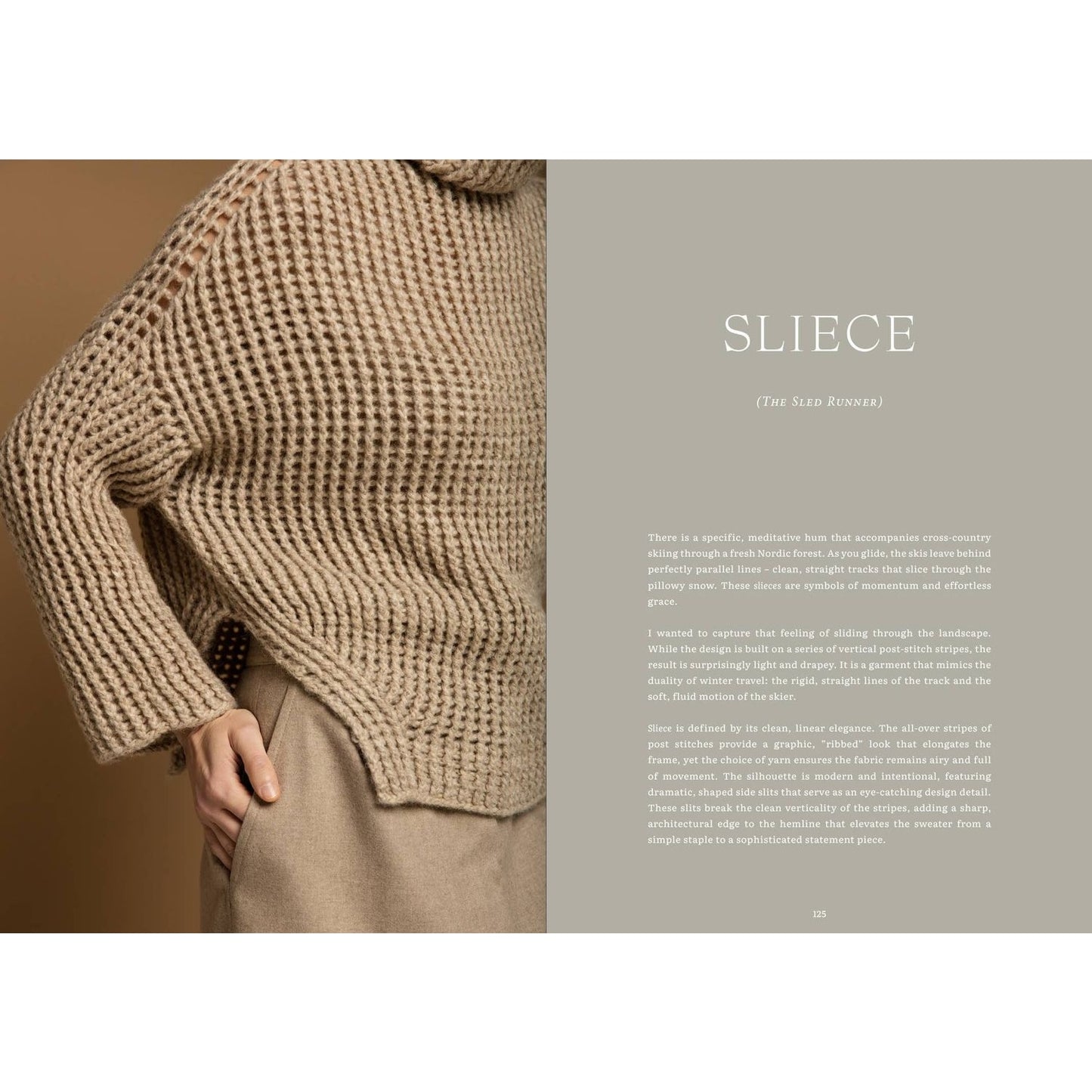 Crochet garments patterns featured in a cozy, oversized knit sweater design