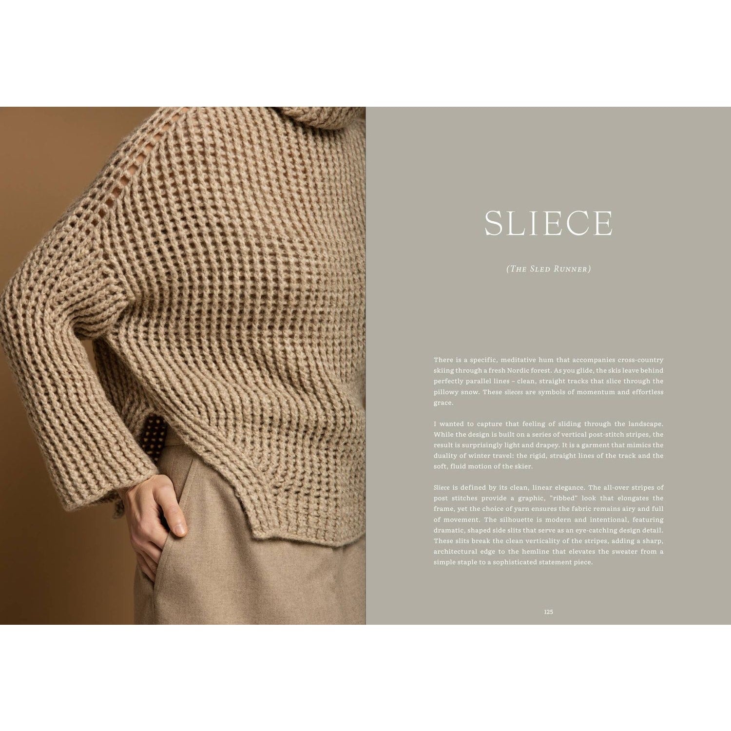 Crochet garments patterns featured in a cozy, oversized knit sweater design