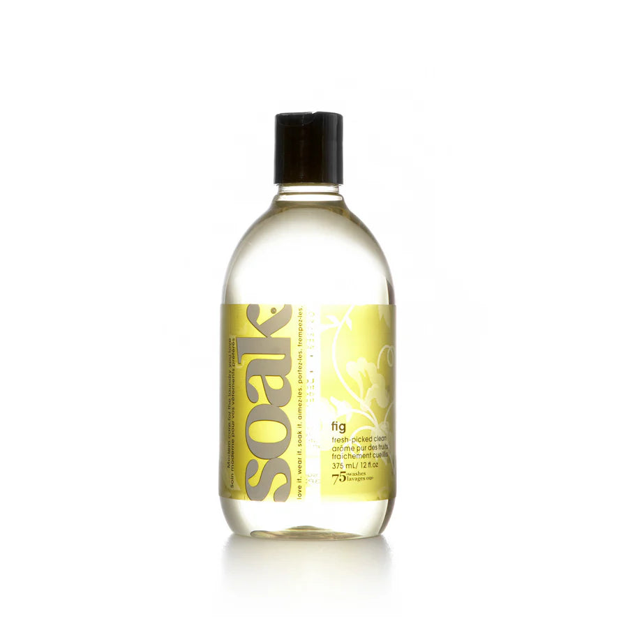 Soak Wholesale Fig Laundry Wash with Instructions and Laundry Wash Symbols on Bottle