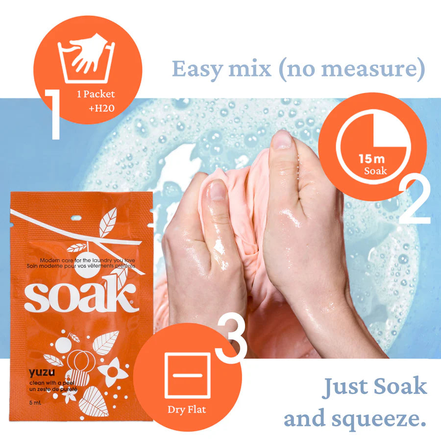 Soak Wholesale Yuzu Soap Packet with Easy Mixing Instructions and Soaking Process for Brightening Laundry