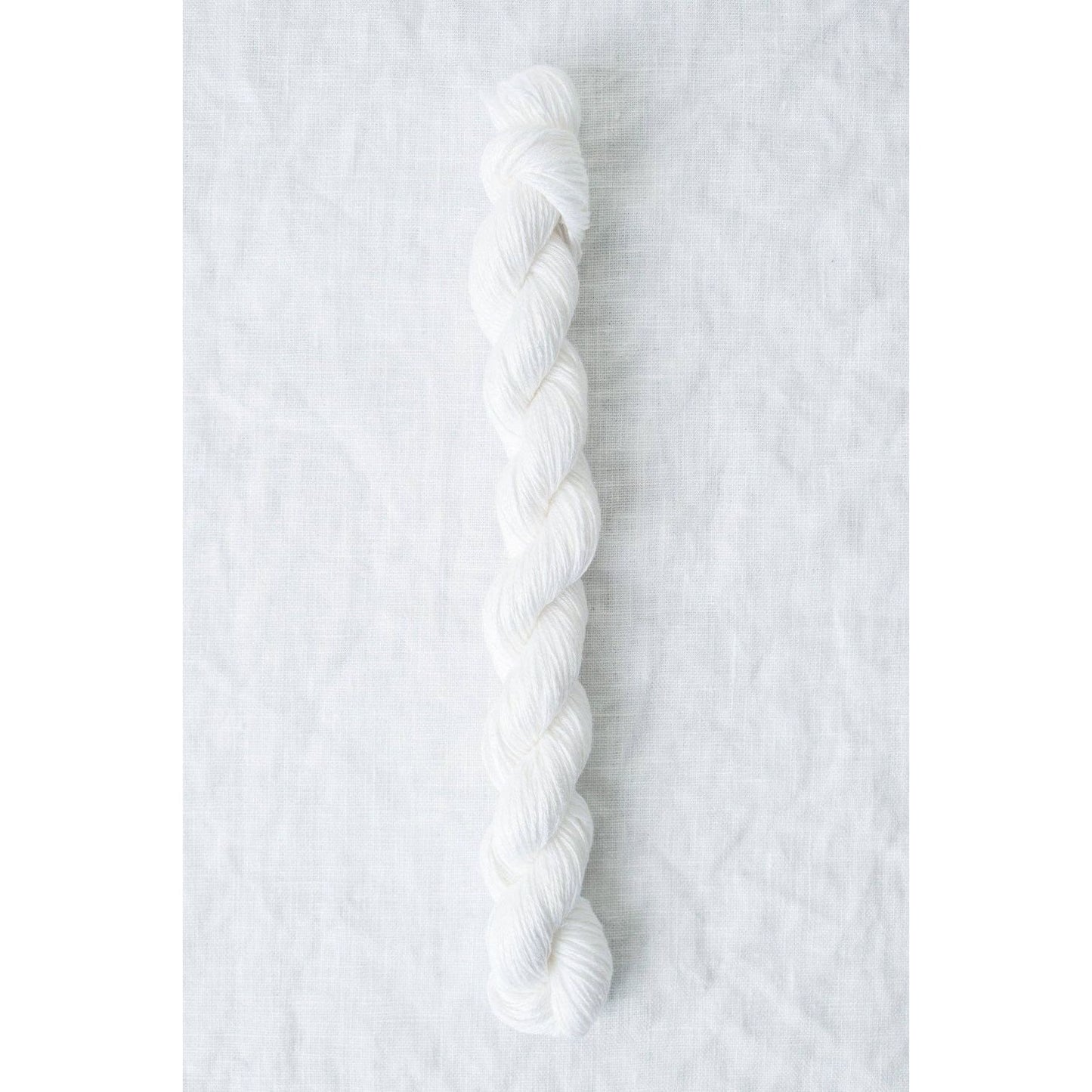 Quince & Co. Sparrow organic linen yarn in white, perfect for lightweight knitting projects