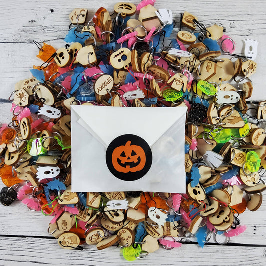 Katrinkles Spirit Halloween themed notions assortment with various playful designs and an envelope