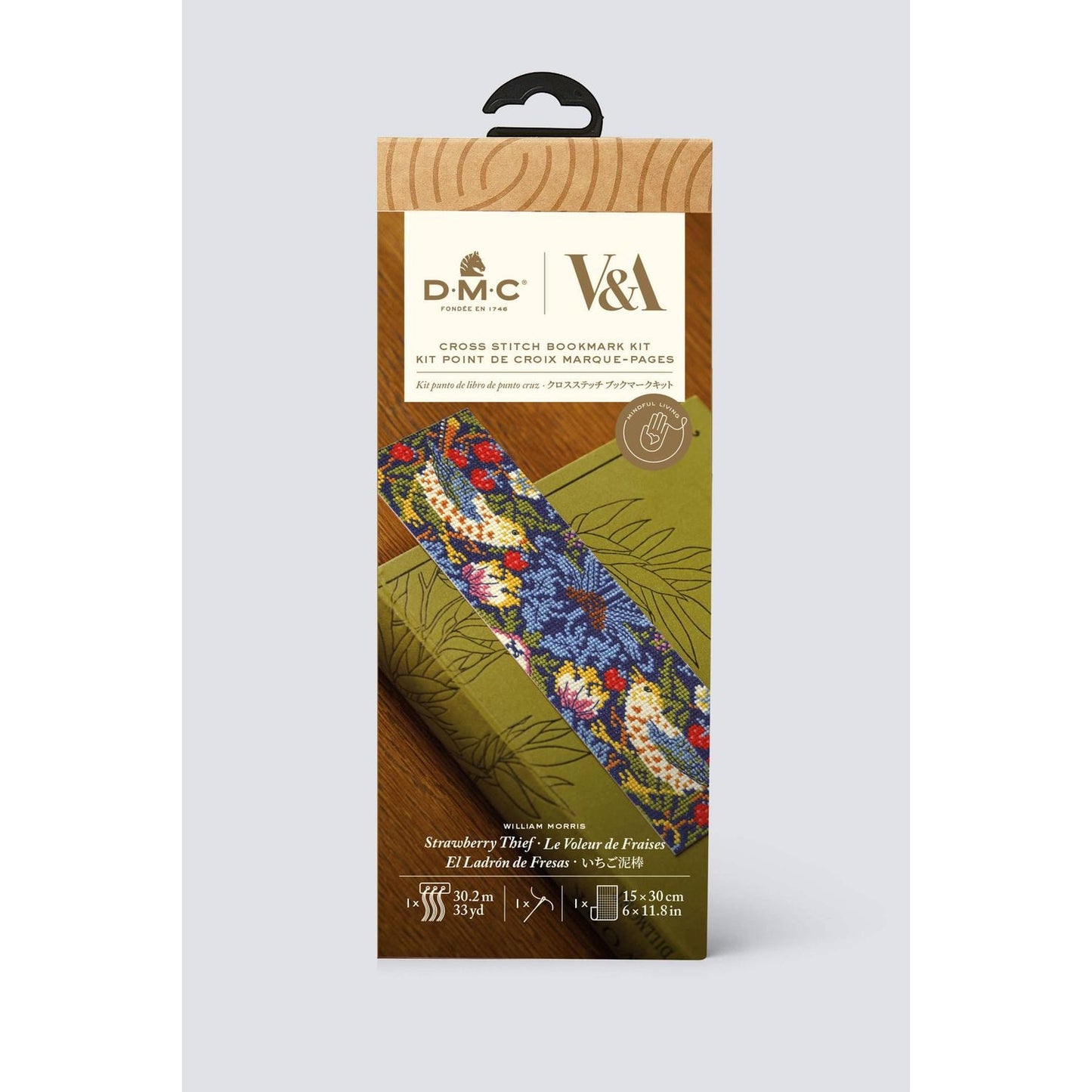 DMC Cross Stitch Bookmark Kit featuring Strawberry Tidal design with vibrant floral stitches cross stitch
